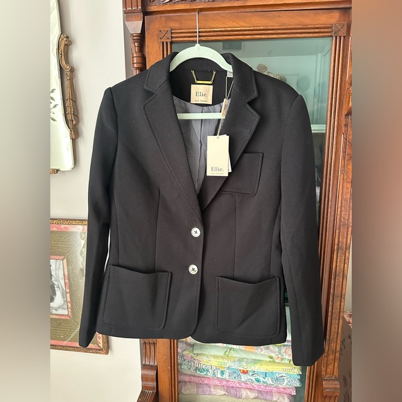 Elie Tahari NWT Black Spring Blazer Jacket - size 6 - Picture 1 of 7